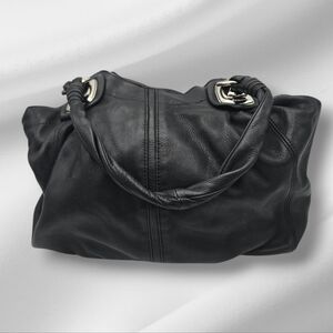 Vintage B Makowsky Black Leather Shoulder Bag Purse